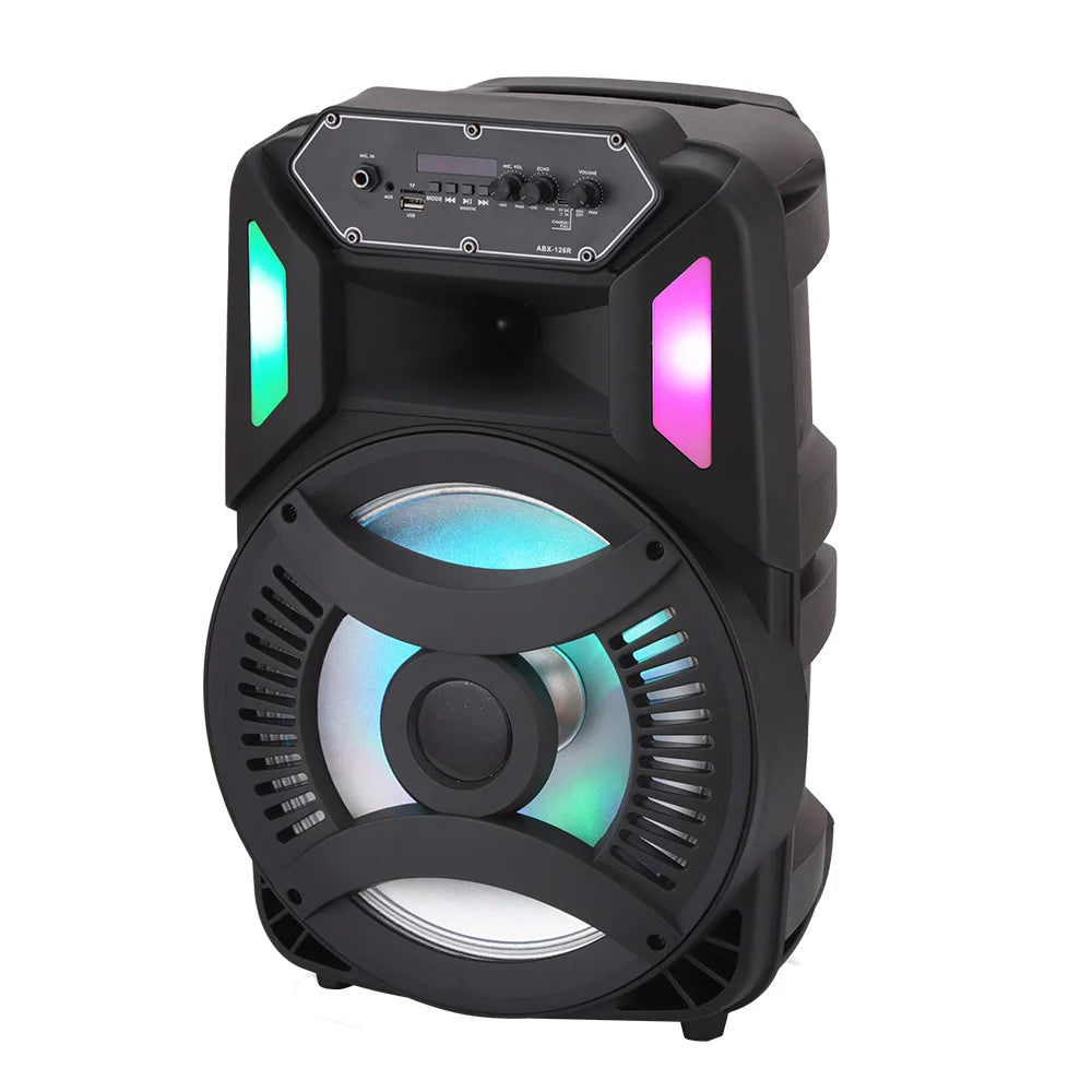 Loud Portable Bluetooth Party Speaker with 12" Subwoofer, RGB Lights & Karaoke Mic β Rechargeable Sound System for Outdoor Events, DJ Sessions, and Home Gatherings - Nova Electronics