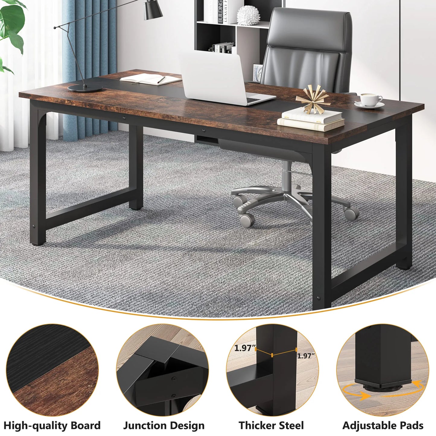 Tribesigns Large Office Desk Computer Table Study Writing Desk Workstation for Home Office Modern Computer Desk - Nova Electronics