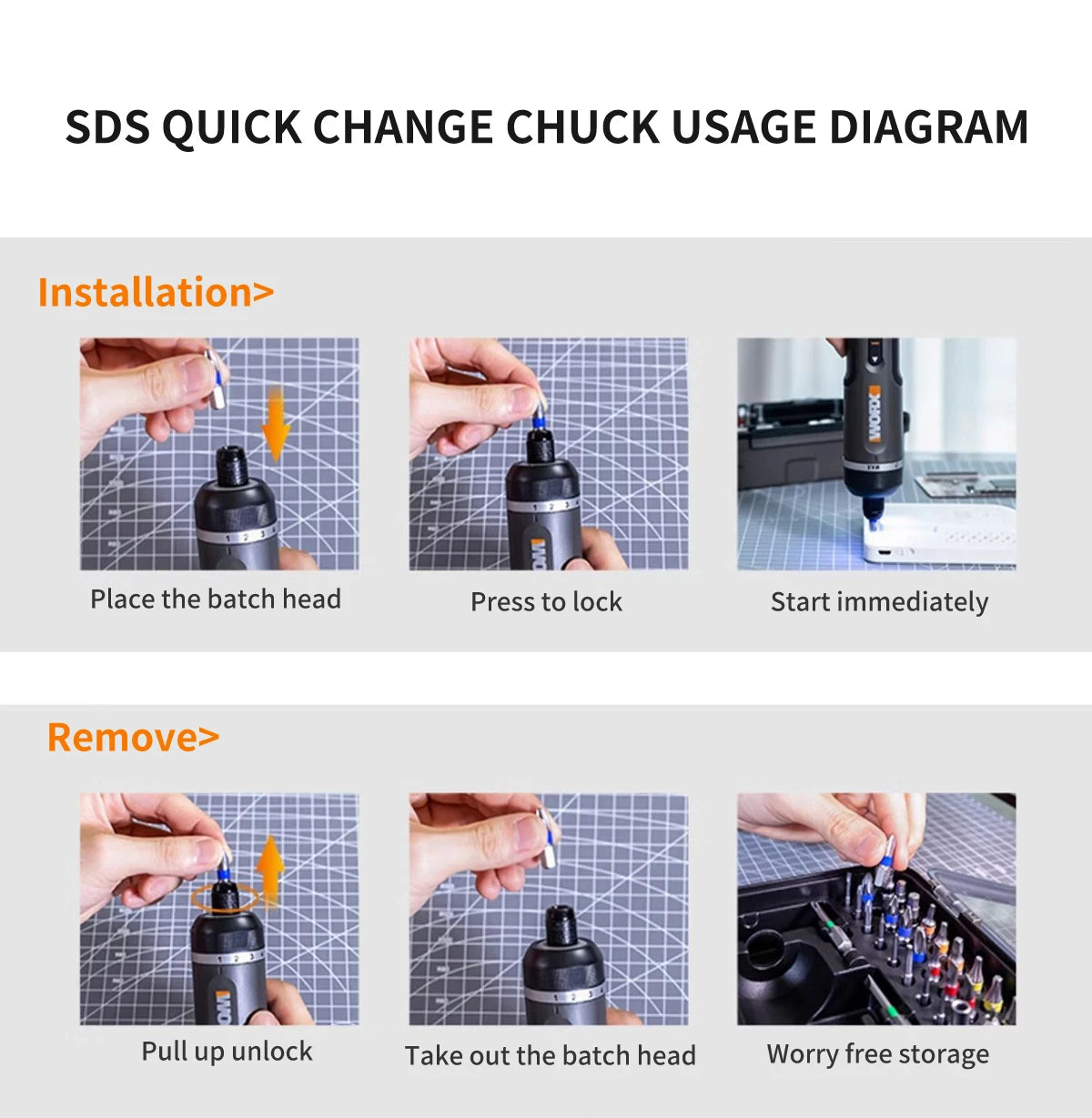 Worx 30 Bit Sets Power Tools WX242 Electrical Screwdriver Sets Smart Cordless drill Screwdrivers USB Rechargeable Handle 4V DIY - Nova Electronics