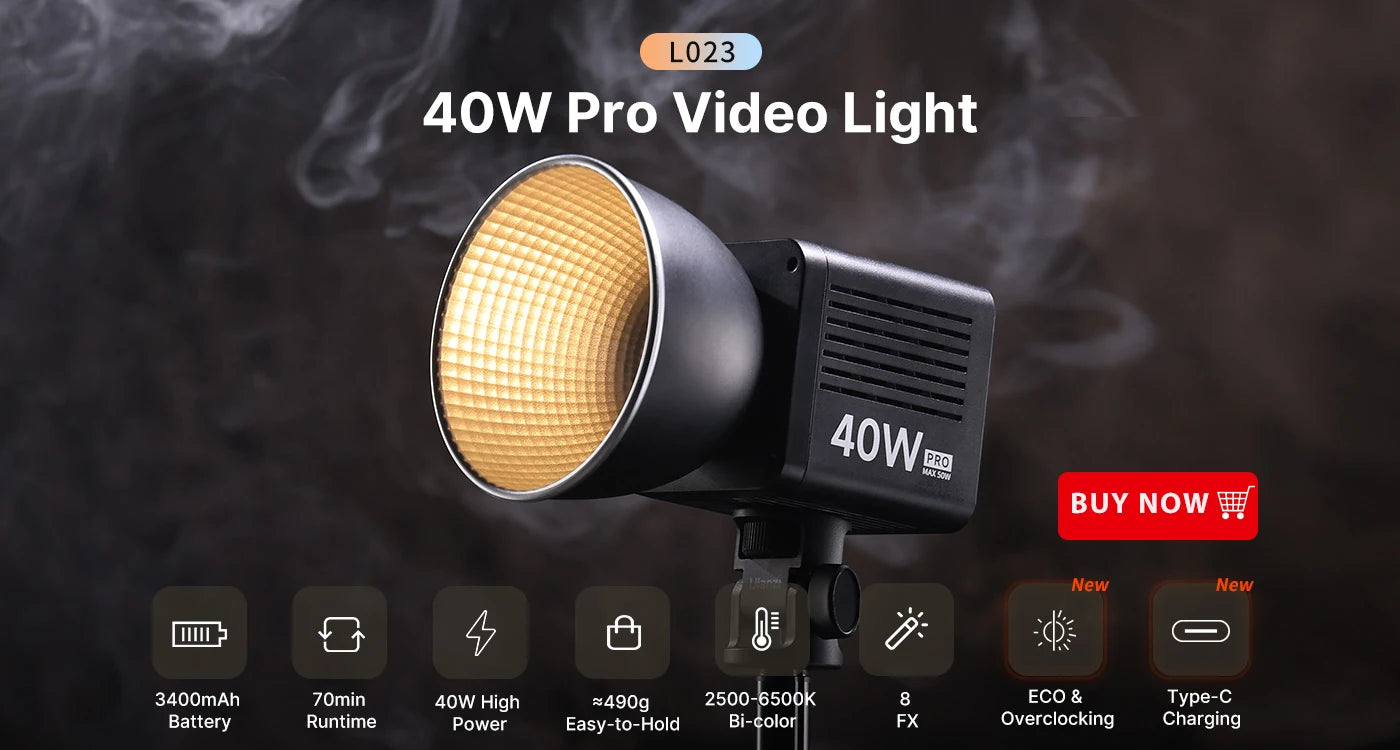 Ulanzi VL49 6W Mini Vlog LED Fill Light White 2000mAh 5500K Zoom Lighting Photographic Lighting Video Phone Selfie Fill Lamps