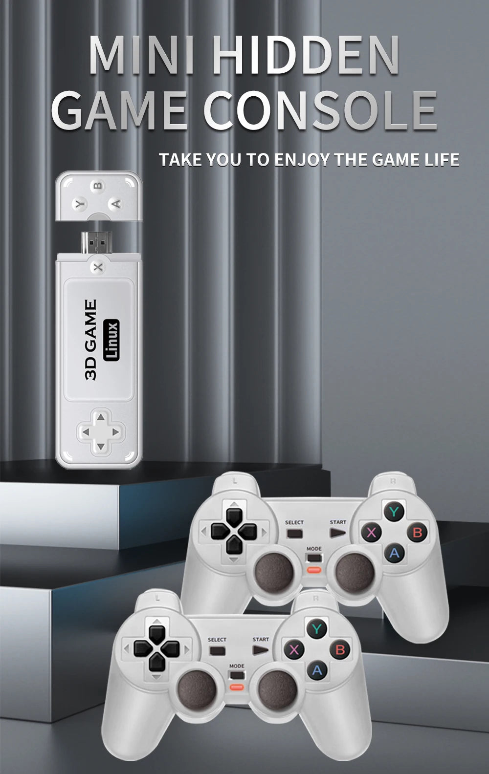 BOYHOM Y6 Retro Game Console 4K 60fps HDMI Output Low Latency GD10 TV Game Stick Dual Handle Portable Home Game Console for GBA