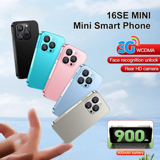 Mini Android Smartphone 3.0" Display, Dual SIM 3G Unlocked Cell Phone with Face Recognition, 2GB+16GB Storage, 5MP Camera & Type-C Charging – Compact Travel-Friendly Mobile
