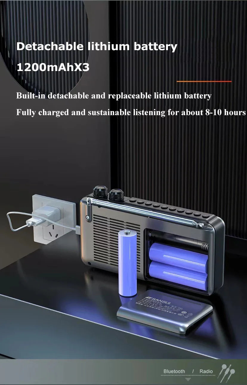 7-Inch IPS Wireless Retro Bluetooth Speaker with FM/AM/SW Radio, HD Video & E-book Reader, 8-Hour Battery, TF/USB Playback for Camping & Travel - Nova Electronics