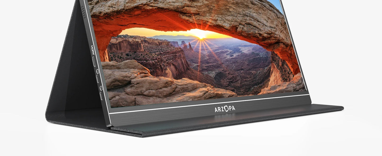ARZOPA 1080P Portable Monitor 15.6 inch Monitors for Laptop MAC Switch Xbox Phone ps4 PC USB C HDMI-Compatible Computer Display - Nova Electronics