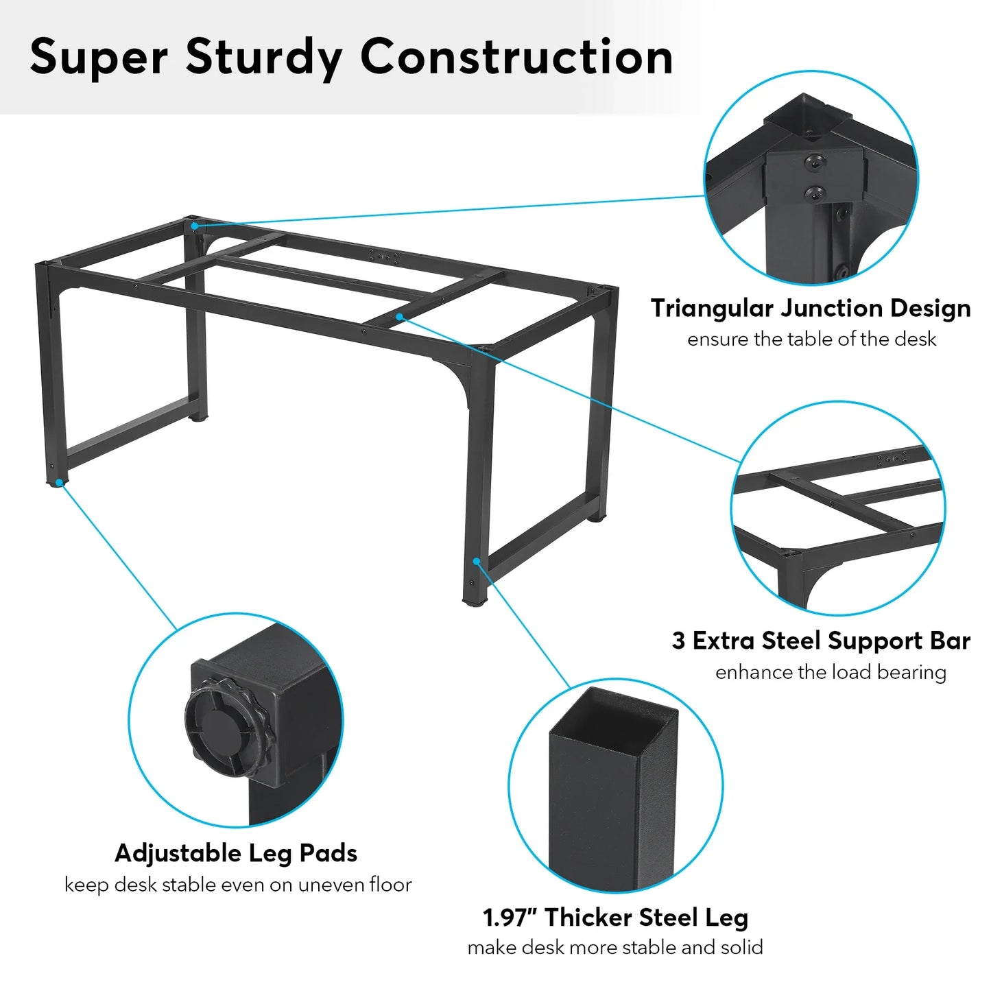 Tribesigns Large Office Desk Computer Table Study Writing Desk Workstation for Home Office Modern Computer Desk - Nova Electronics