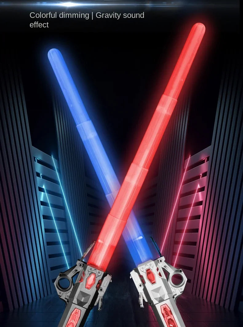 Glowing Telescopic Music Laser Sword – Flashing 2-in-1, Rotating Light & Decompression Fun for Kids & Adults
