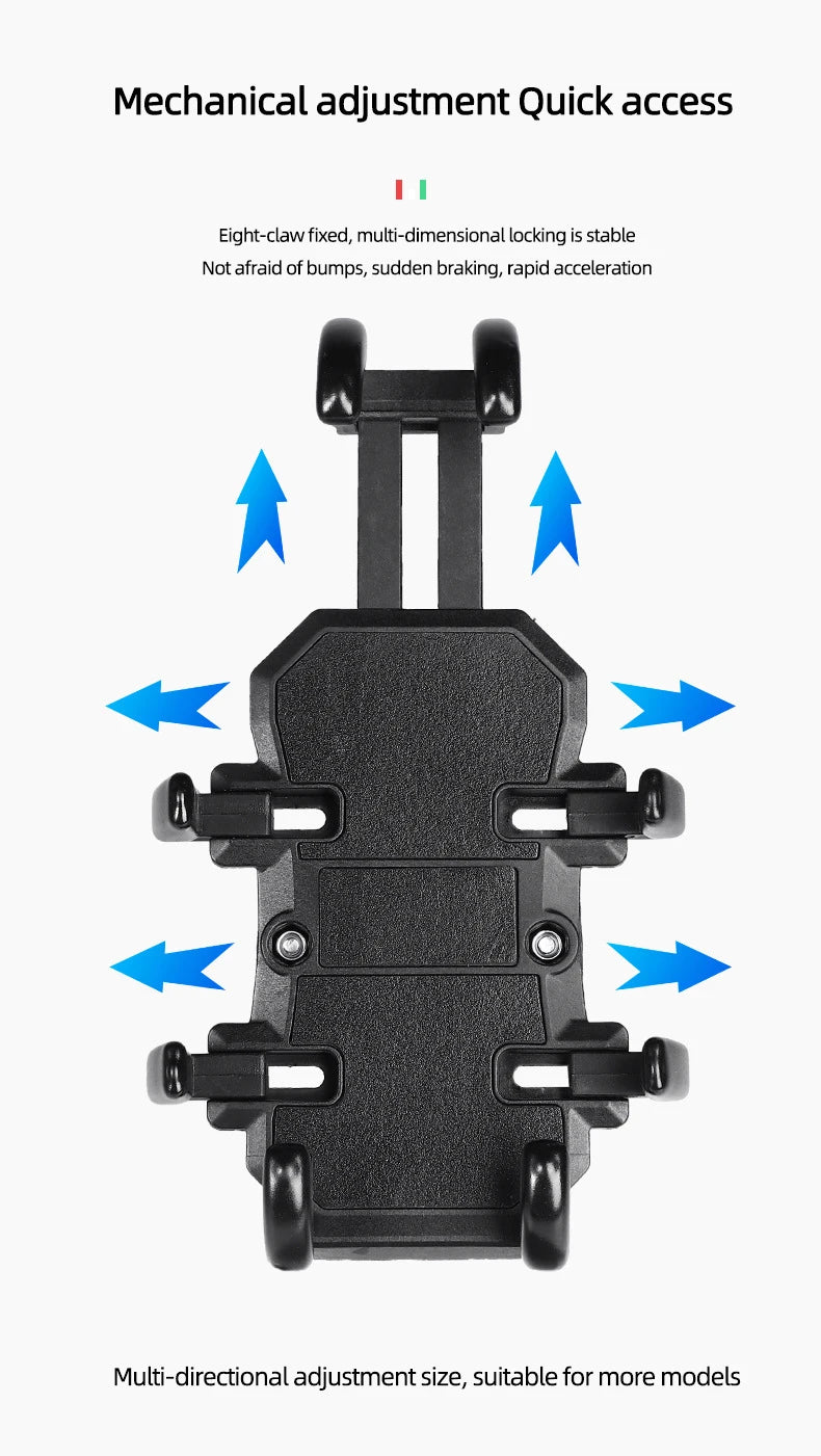 Motorcycle Bike Phone Holder w/ Shock Absorbe Handlebar Fork Stem Mount GPS Clip for 4.7-7.1 inch Shockproof Mobile Phone Stand - Nova Electronics