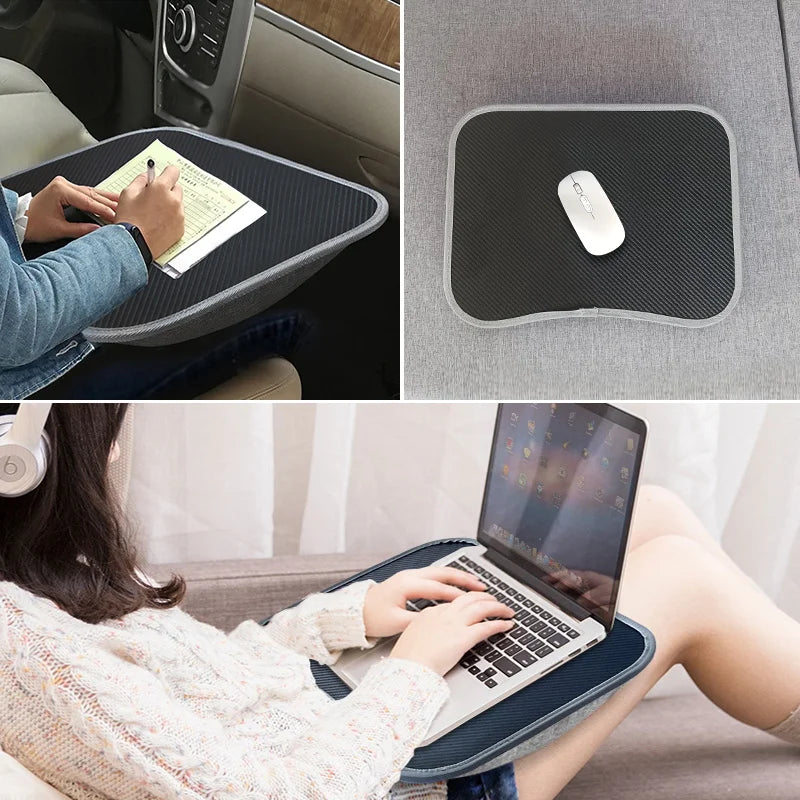 Portable Laptop Desk with Cushion Base - Wooden Lap Table for Bed, Couch & Travel - Built-in Mouse Pad & Storage - 42.5cm Bamboo Computer Tray for Students, Remote Workers & Digital Nomads - Nova Electronics