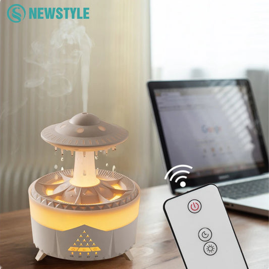 UFO Raindrops Aroma Diffuser - Humidify, Aromatherapy, Sleep Aid | Fine Mist, Water Protection, Atmosphere Lighting, CE/RoHS Certified