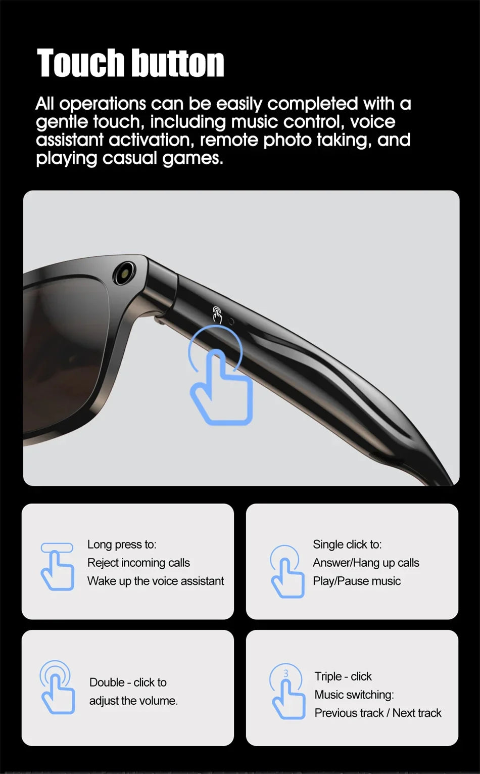 Xiaomi 4K HD AI Smart Glasses Chat GPT 100MP Camera Bluetooth Call 260Mah Battery Voice Assistant Control Smart Glasses 2025