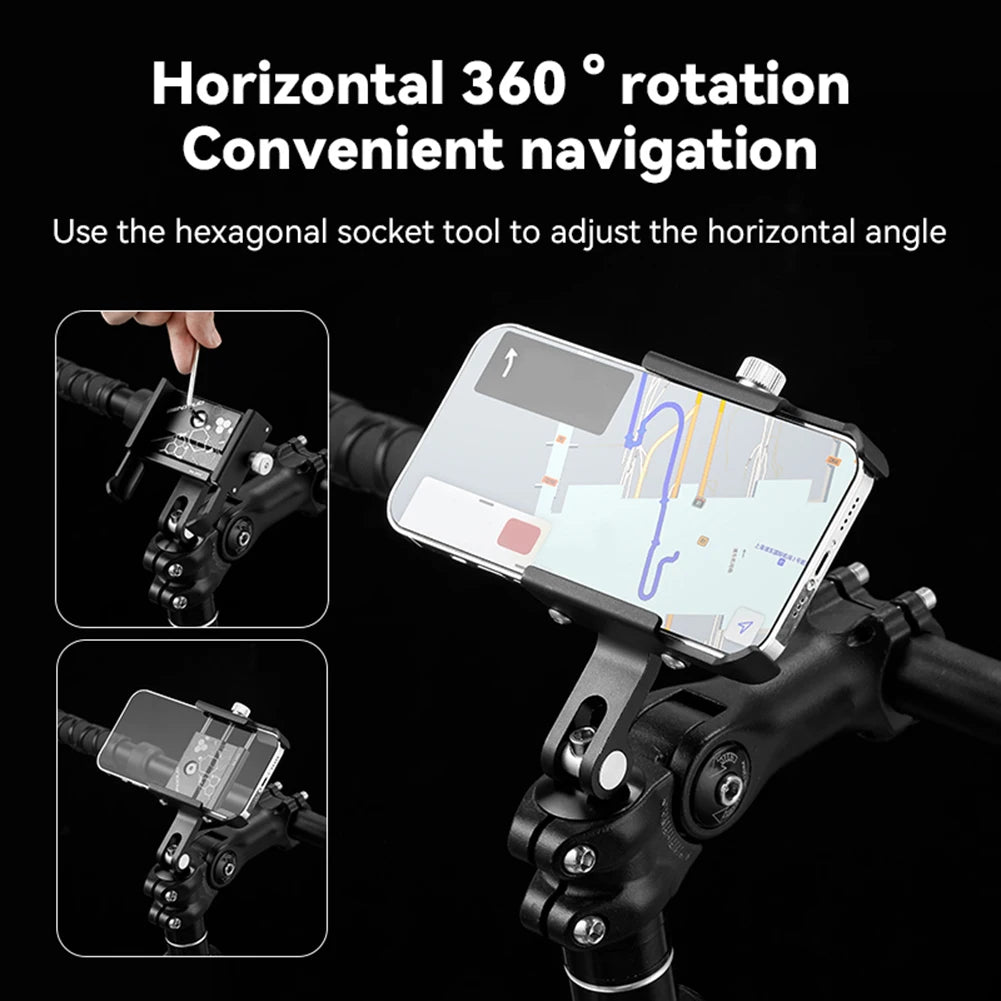 Aluminum Bike Phone Holder Shockproof Motorcycle Phone Mount Adjustable Universal Bottom Support Design for Bicycle Phone Mount - Nova Electronics