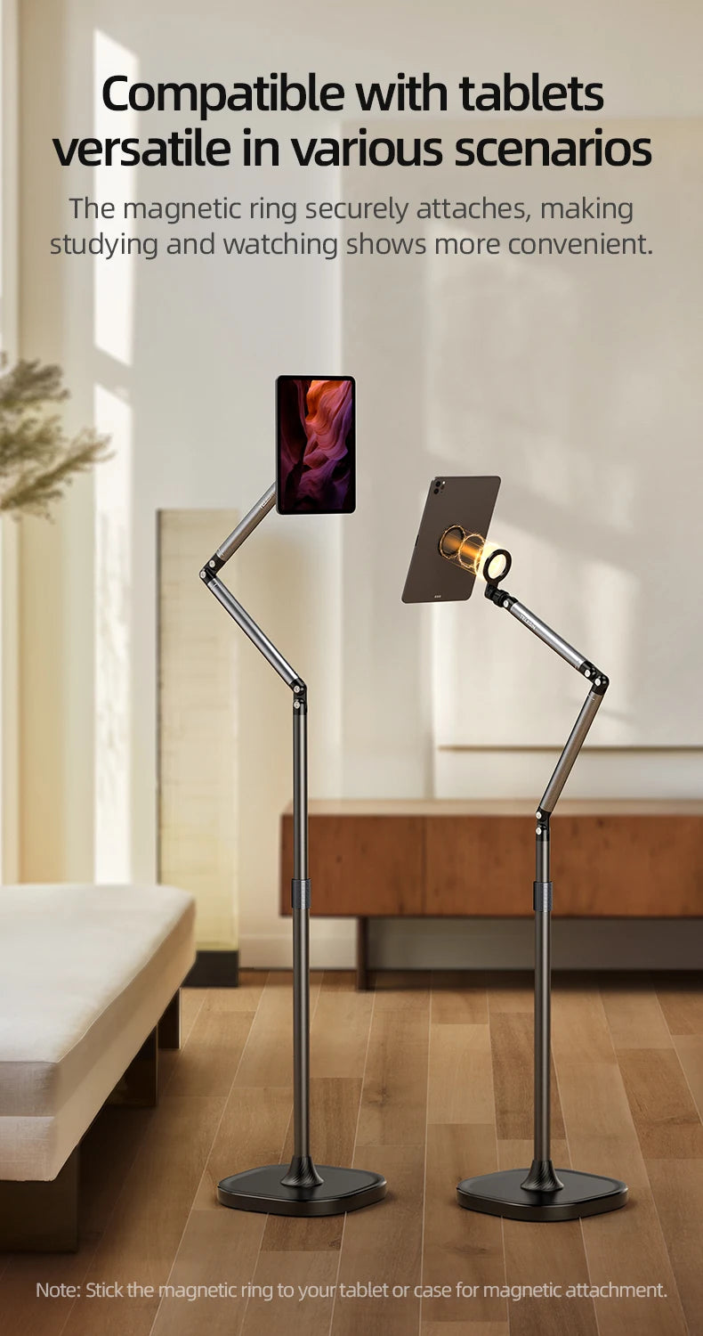 TELESIN Magnetic Mobile Phone Floor Stand Cantilever Live Broadcast Tablet Bracket Lifting Bracket Universal Mobile Phone Holder