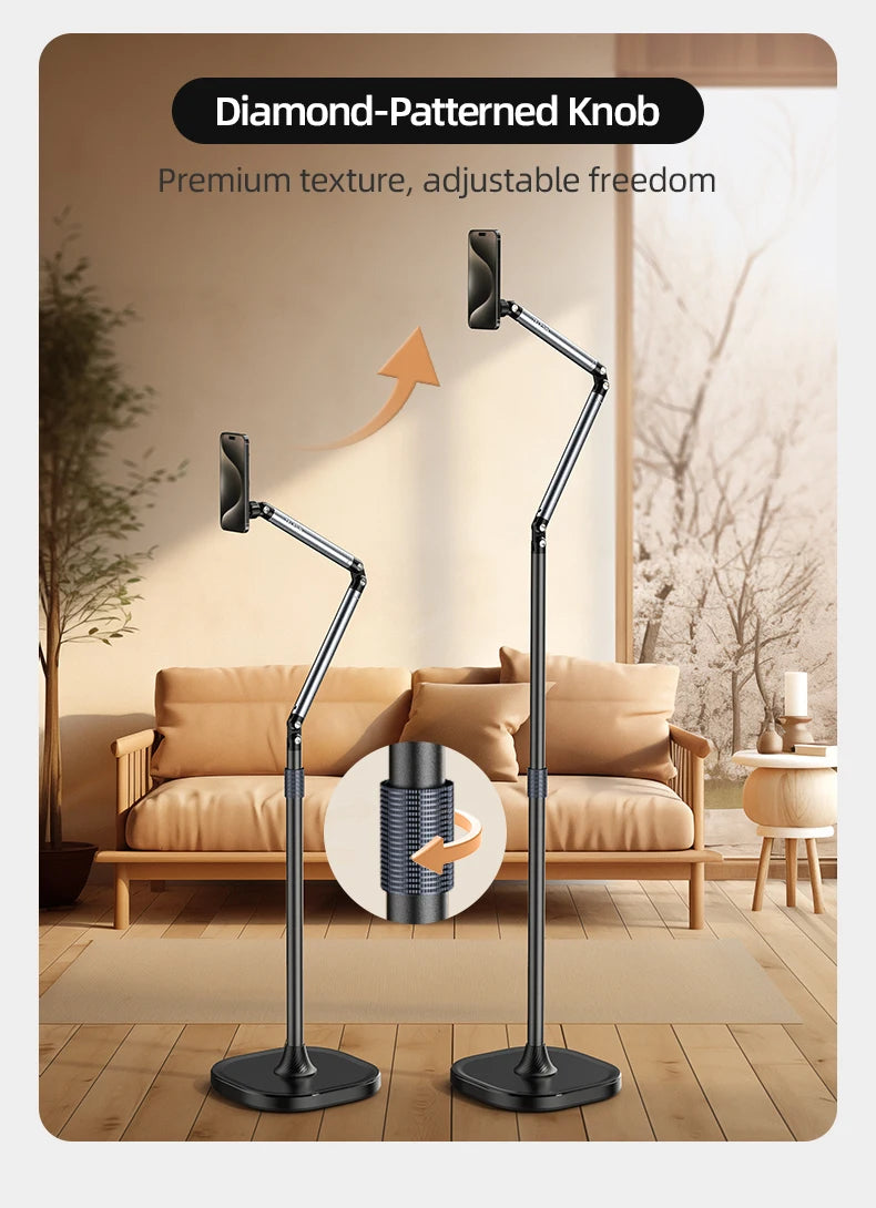 TELESIN Magnetic Mobile Phone Floor Stand Cantilever Live Broadcast Tablet Bracket Lifting Bracket Universal Mobile Phone Holder