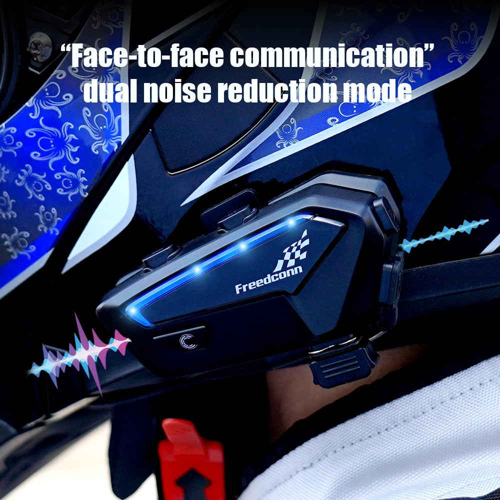 FreedConn FX Motorcycle Bluetooth Intercom Headset for 10 Riders - Crystal Clear Audio, 1.2 Mile Range, Waterproof - Nova Electronics