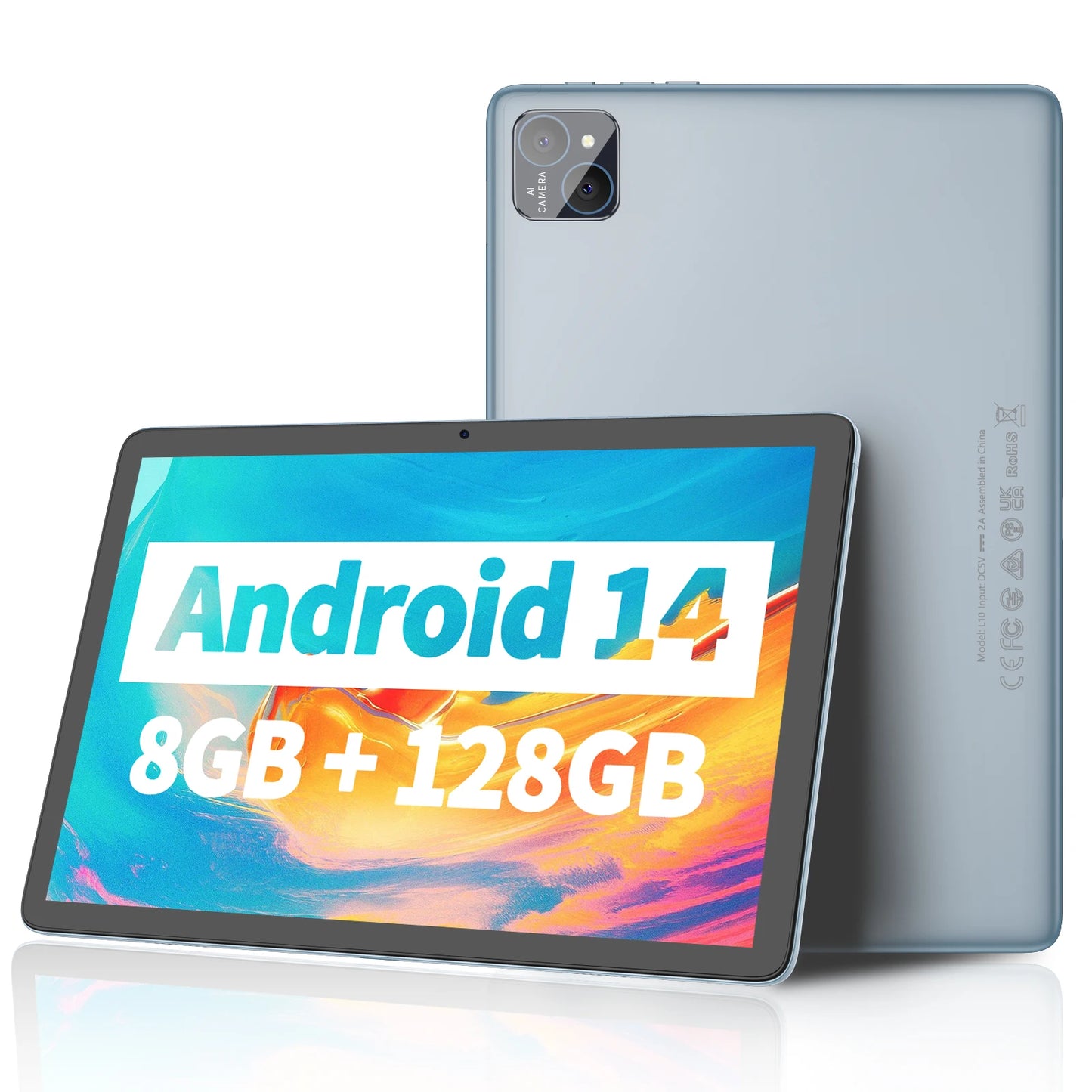10.1" Android 14 Tablet with Keyboard & Stylus β 8GB RAM, 128GB Storage, Octa-Core, 8000mAh Battery, Dual Cameras, HD IPS Display, WiFi, Google Certified (Includes Case & Mouse) - Nova Electronics