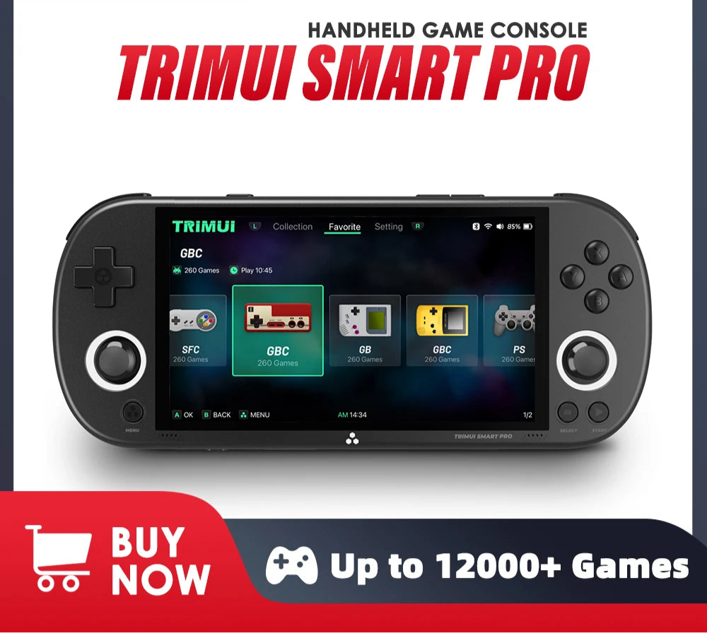 Trimui Smart Pro Handheld Game Console 4.96''IPS Screen Linux System Joystick RGB Lighting Smartpro Retro Video Game Player Gift