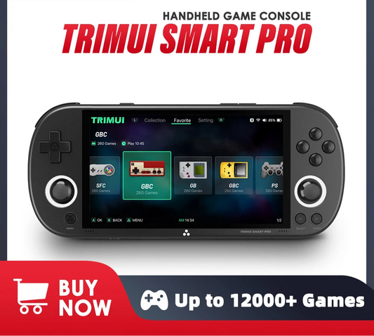 TRIMUI Smart Pro Retro Handheld Game Console - 4.96" IPS HD Screen, 13,000+ Preloaded Games, 6-Hour Battery, Dual Joysticks, Supports PSP/PS1/N64/DS & Expandable Storage up to 1TB