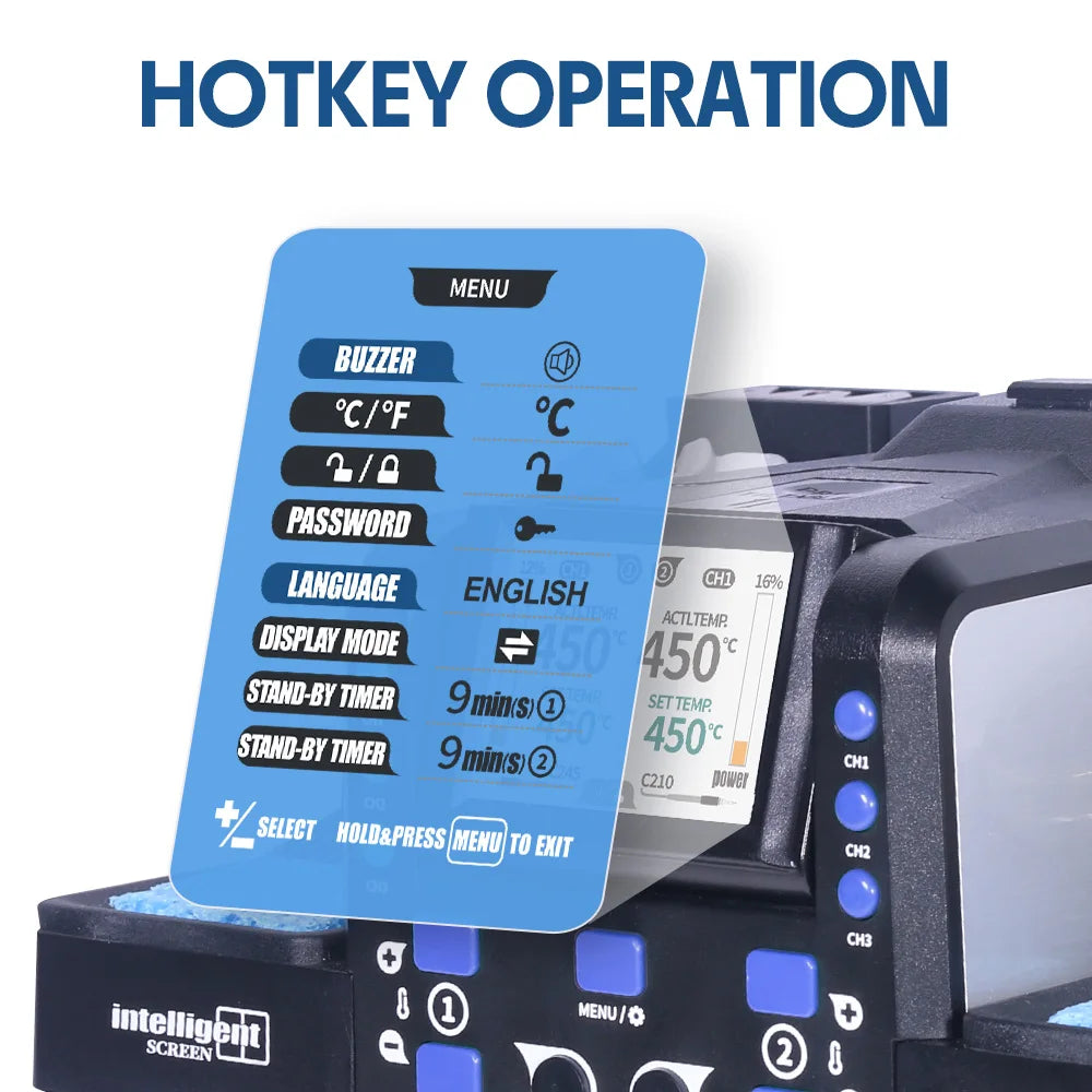 WEP 982D Precision Soldering Station 150W Rapid Heating Auto Calibration Professional Iron for SMD IC Repair C245 C210 982D-II - Nova Electronics