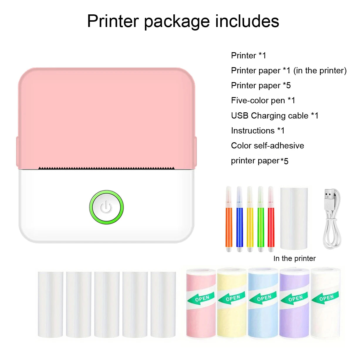 Mini Pocket Thermal Printer β Inkless Bluetooth Sticker Maker for Journaling, Photos & Notes | Portable 203DPI Printer with Free Cut & 57mm Roll Feed - Nova Electronics