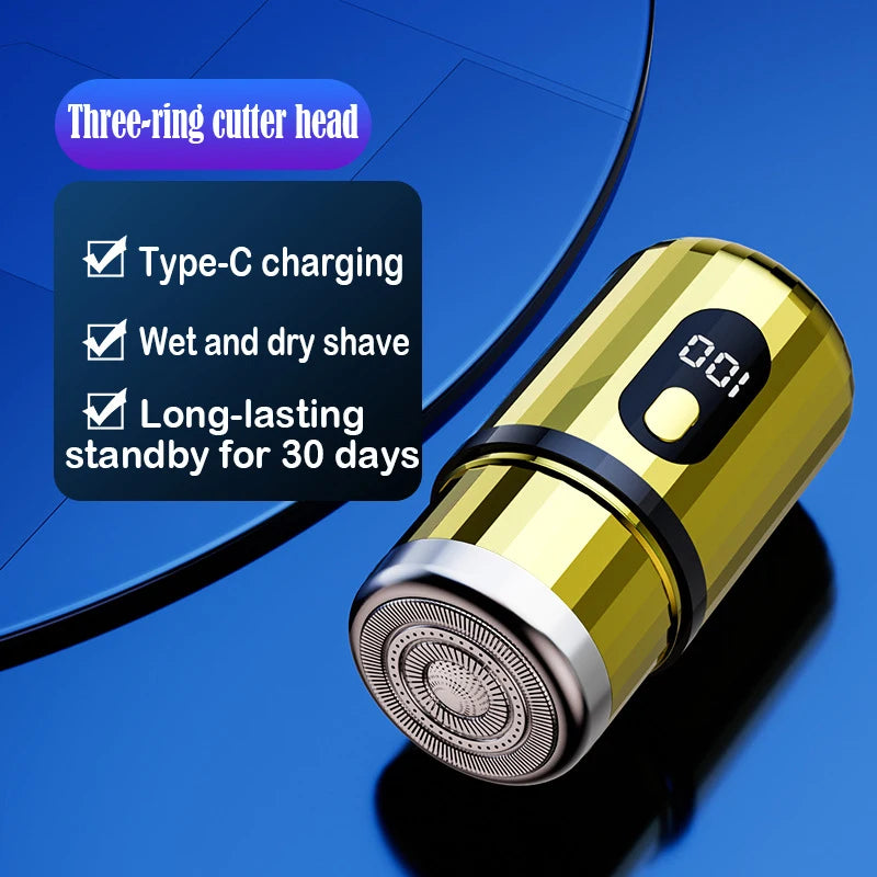 Mini Electric Shaver USB-C Rechargeable Shaver Waterproof Portable Shaver Powerful Travel Home Use Cordless Shaver - Nova Electronics