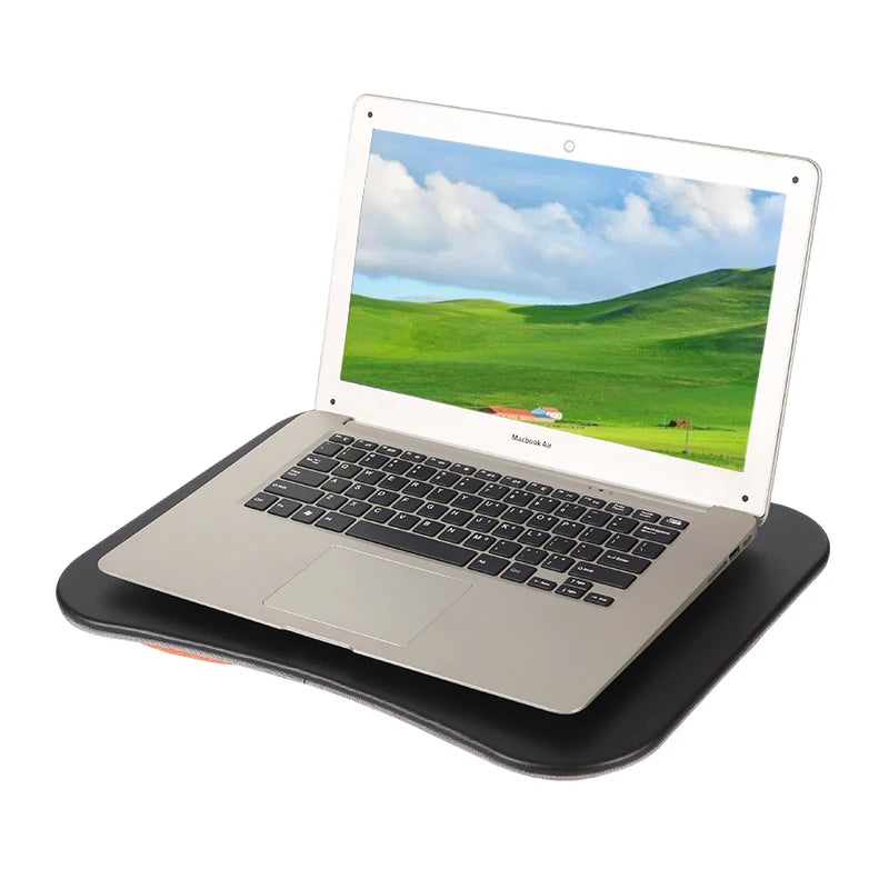 Portable Laptop Desk with Cushion Base - Wooden Lap Table for Bed, Couch & Travel - Built-in Mouse Pad & Storage - 42.5cm Bamboo Computer Tray for Students, Remote Workers & Digital Nomads - Nova Electronics