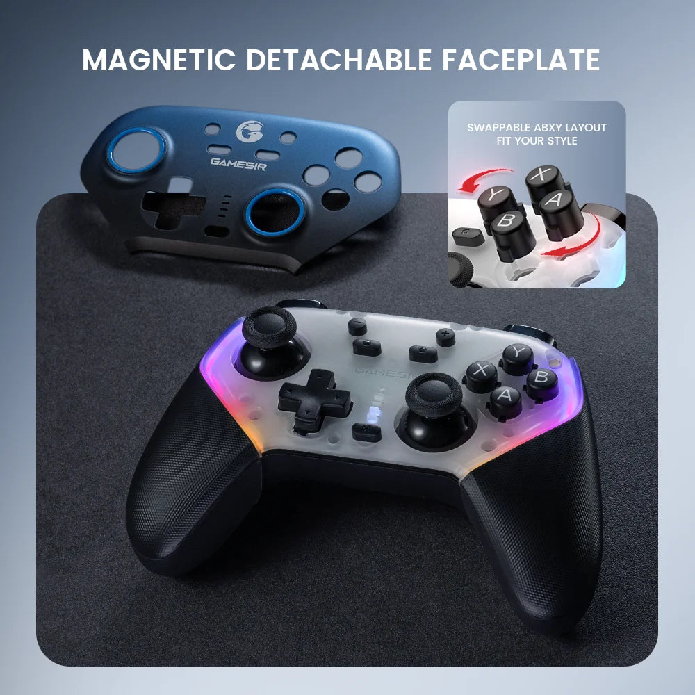 Wireless Switch Controller with Charging Dock | GameSir Super Nova Hall Effect Joysticks, RGB Lights, Anti-Drift, PC/Android/iOS Compatible, Dual Motors & Back Buttons - Nova Electronics