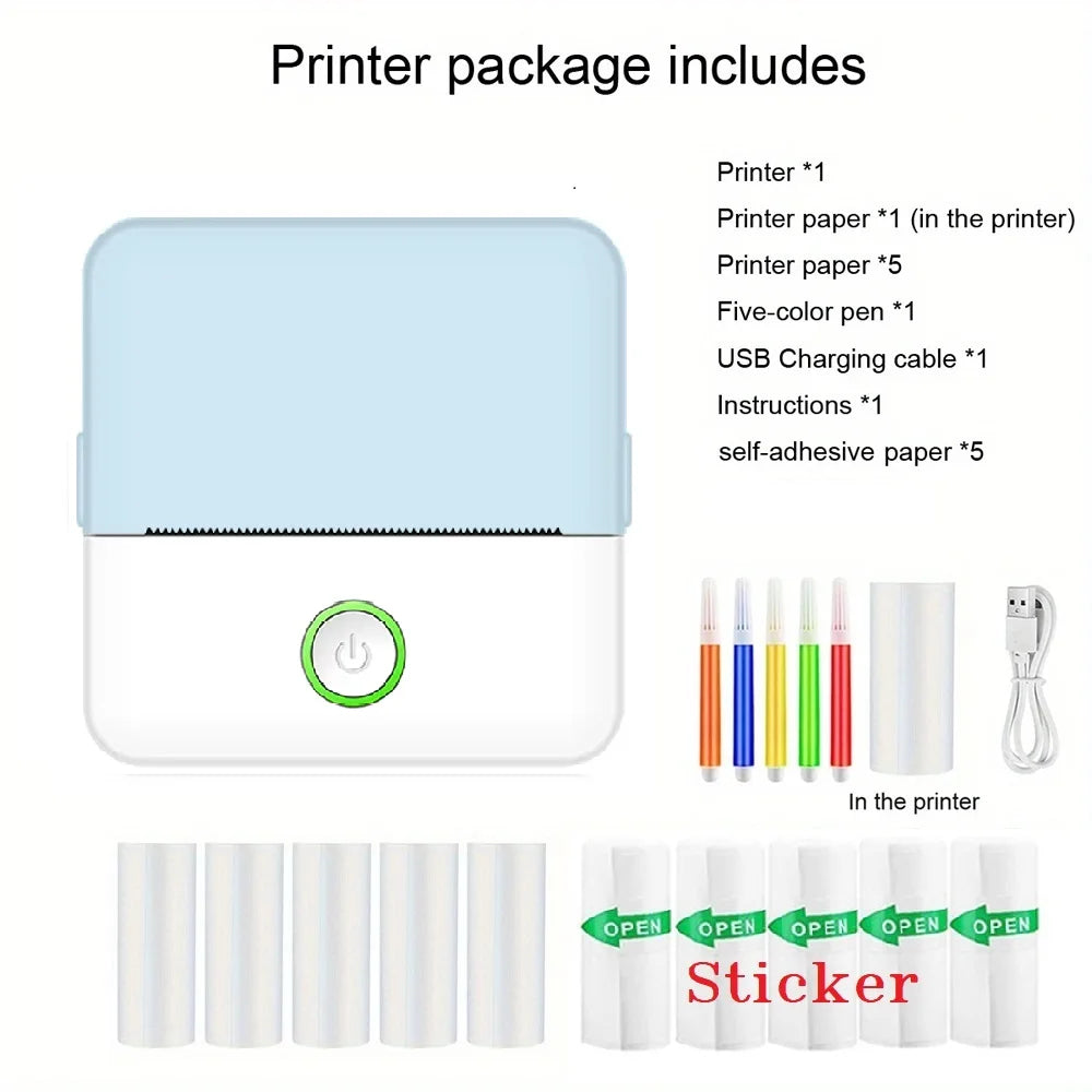 Mini Pocket Thermal Printer β Inkless Bluetooth Sticker Maker for Journaling, Photos & Notes | Portable 203DPI Printer with Free Cut & 57mm Roll Feed - Nova Electronics