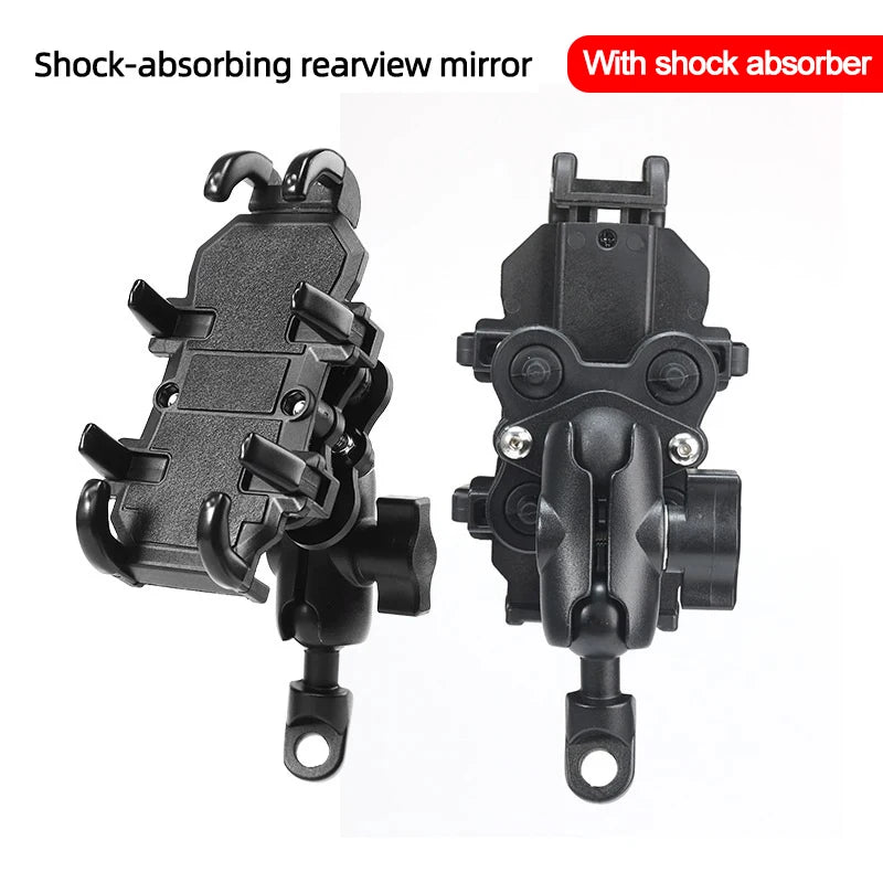 Motorcycle Bike Phone Holder w/ Shock Absorbe Handlebar Fork Stem Mount GPS Clip for 4.7-7.1 inch Shockproof Mobile Phone Stand - Nova Electronics
