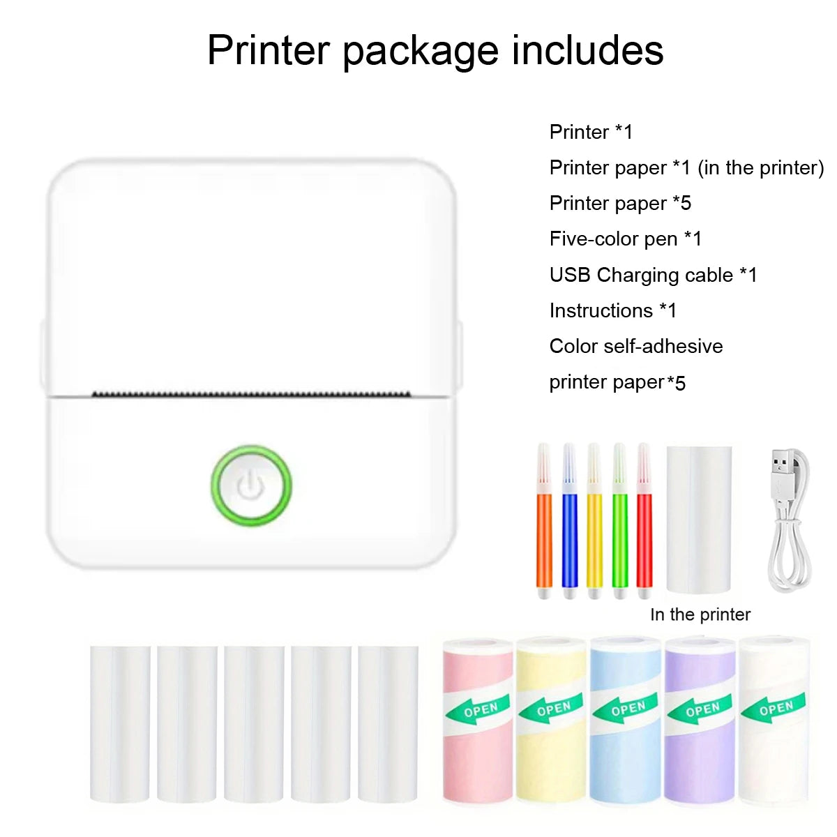Mini Pocket Thermal Printer β Inkless Bluetooth Sticker Maker for Journaling, Photos & Notes | Portable 203DPI Printer with Free Cut & 57mm Roll Feed - Nova Electronics