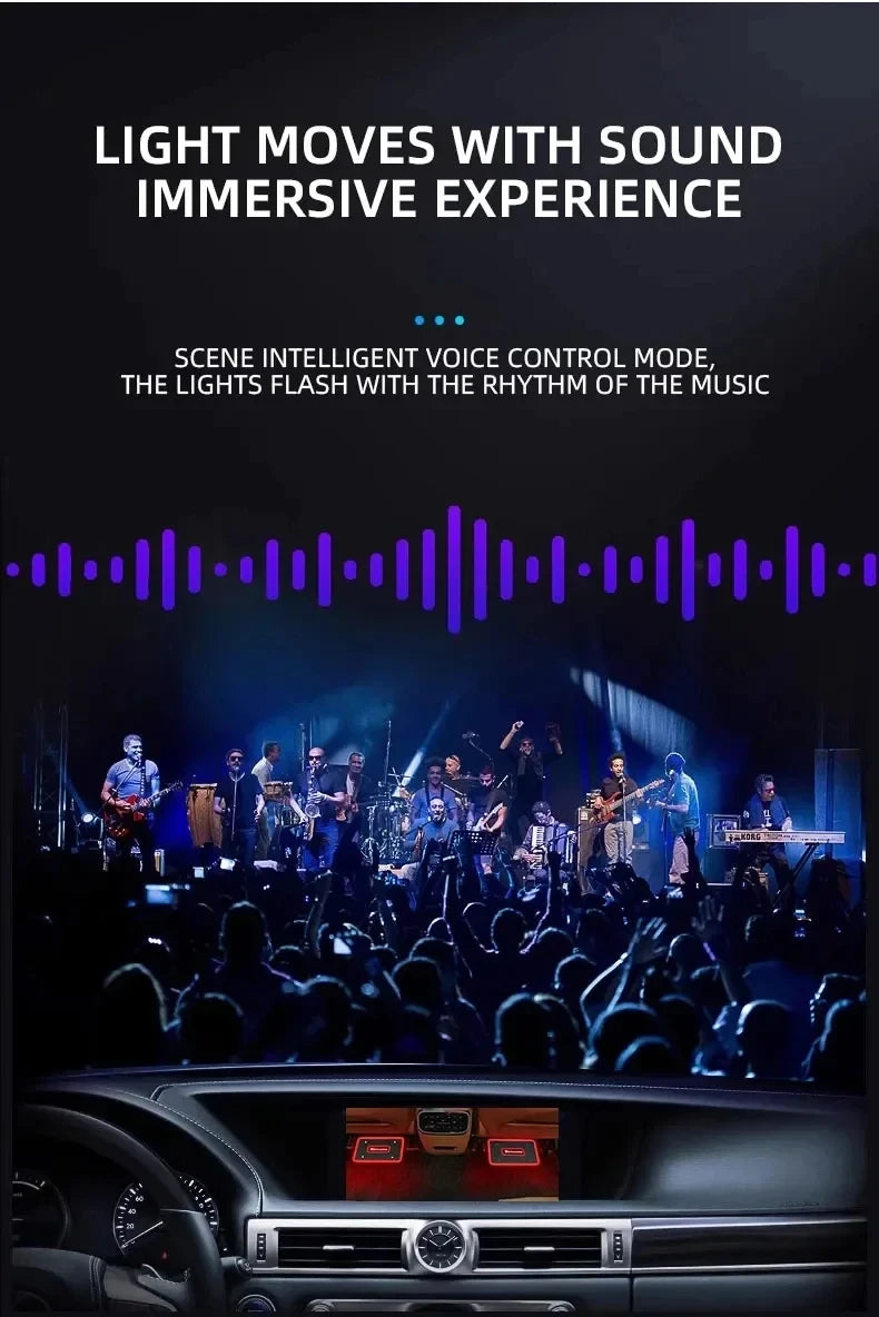 Symphony Car Foot Mat Ambient Light Welcome Logo App Control RGB Led Acrylic Car Interior Decorative Atmosphere Neon Lamp