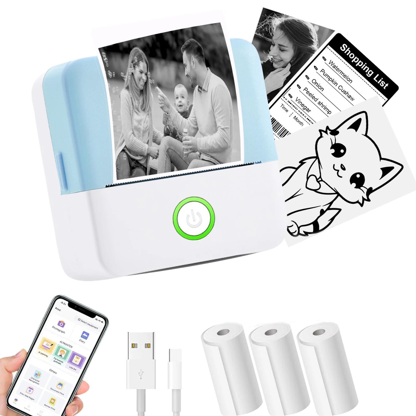 Mini Pocket Thermal Printer β Inkless Bluetooth Sticker Maker for Journaling, Photos & Notes | Portable 203DPI Printer with Free Cut & 57mm Roll Feed - Nova Electronics