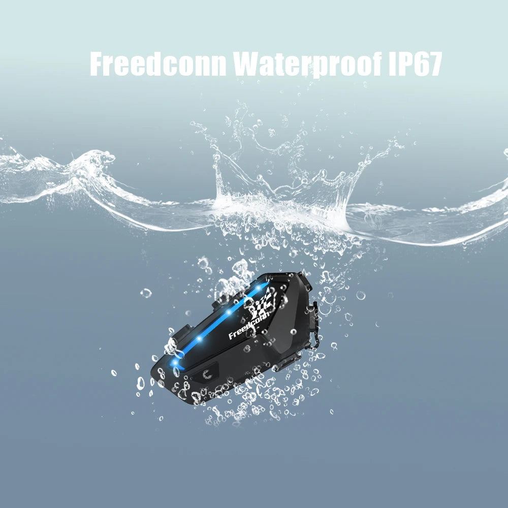FreedConn FX Motorcycle Bluetooth Intercom Headset for 10 Riders - Crystal Clear Audio, 1.2 Mile Range, Waterproof - Nova Electronics