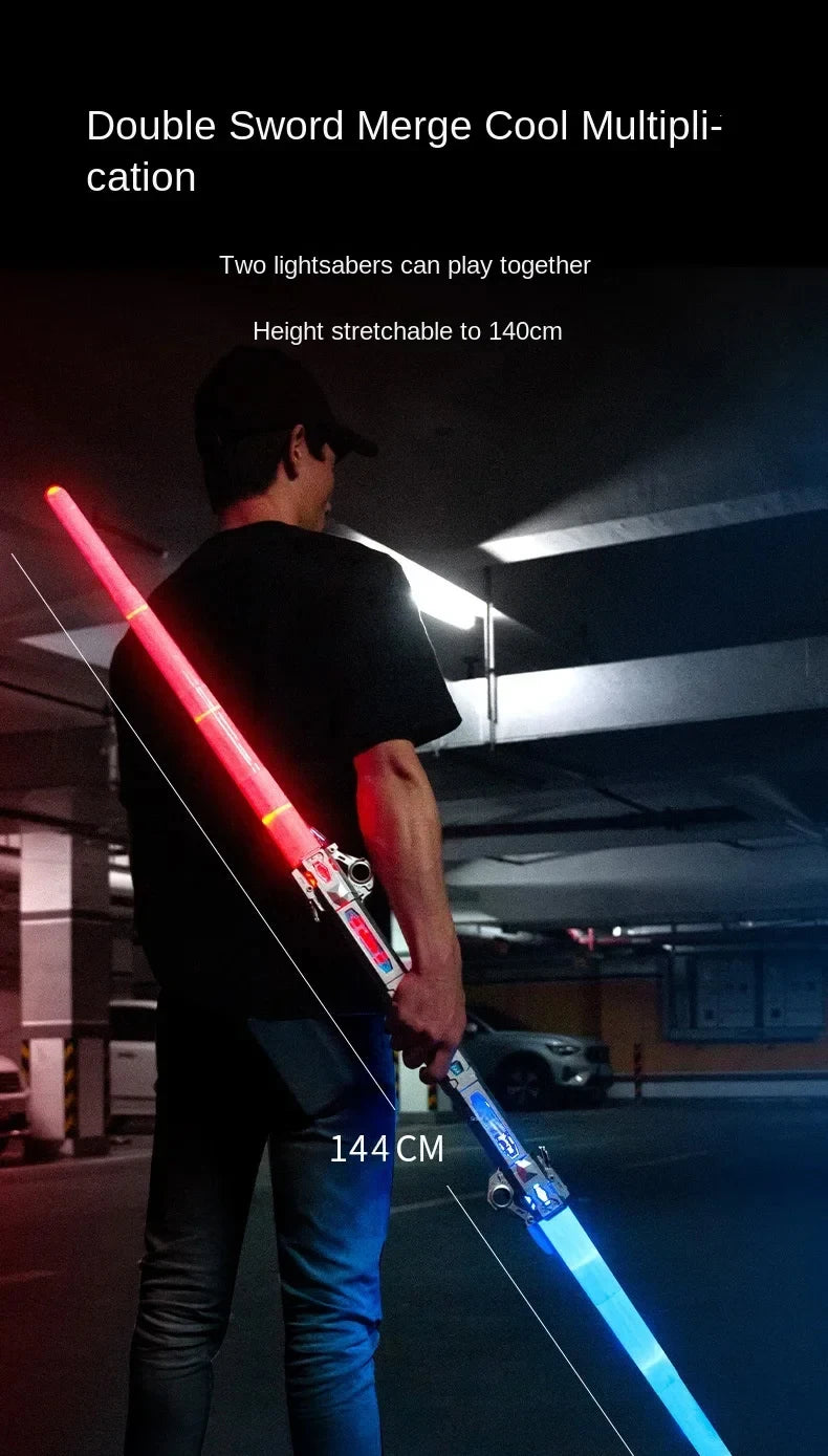 Glowing Telescopic Music Laser Sword – Flashing 2-in-1, Rotating Light & Decompression Fun for Kids & Adults