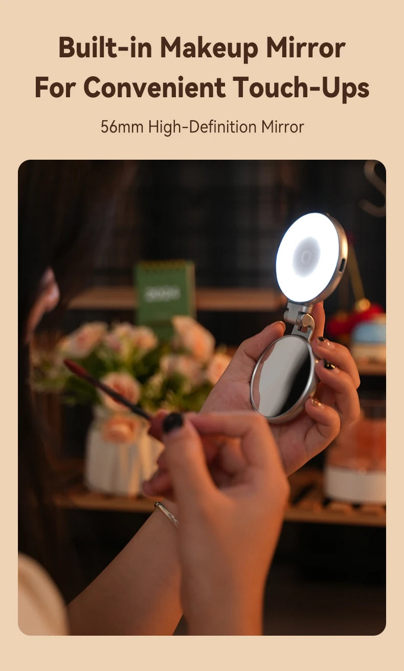 TELESIN Magnetic Fill Light Mini Selfie Light 3 Modes Adjustable Brightness for Smartphone Iphone XIAOMI HUAWEI SAMSUNG Phone