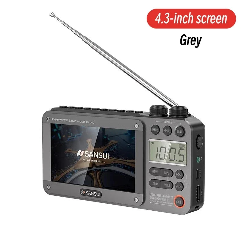 7-Inch IPS Wireless Retro Bluetooth Speaker with FM/AM/SW Radio, HD Video & E-book Reader, 8-Hour Battery, TF/USB Playback for Camping & Travel - Nova Electronics