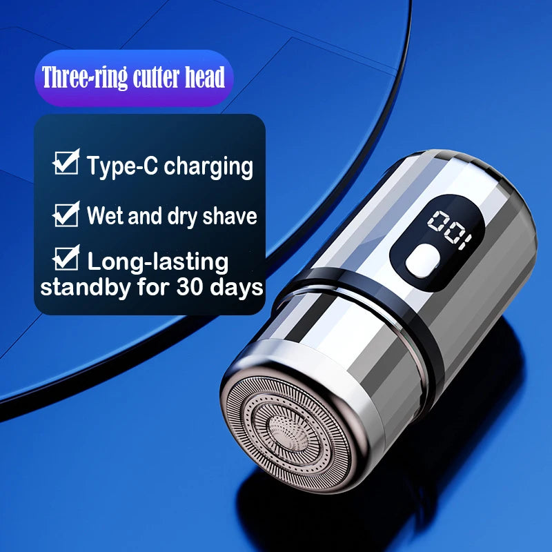 Mini Electric Shaver USB-C Rechargeable Shaver Waterproof Portable Shaver Powerful Travel Home Use Cordless Shaver - Nova Electronics