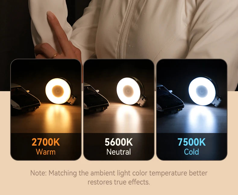 TELESIN Magnetic Fill Light Mini Selfie Light 3 Modes Adjustable Brightness for Smartphone Iphone XIAOMI HUAWEI SAMSUNG Phone