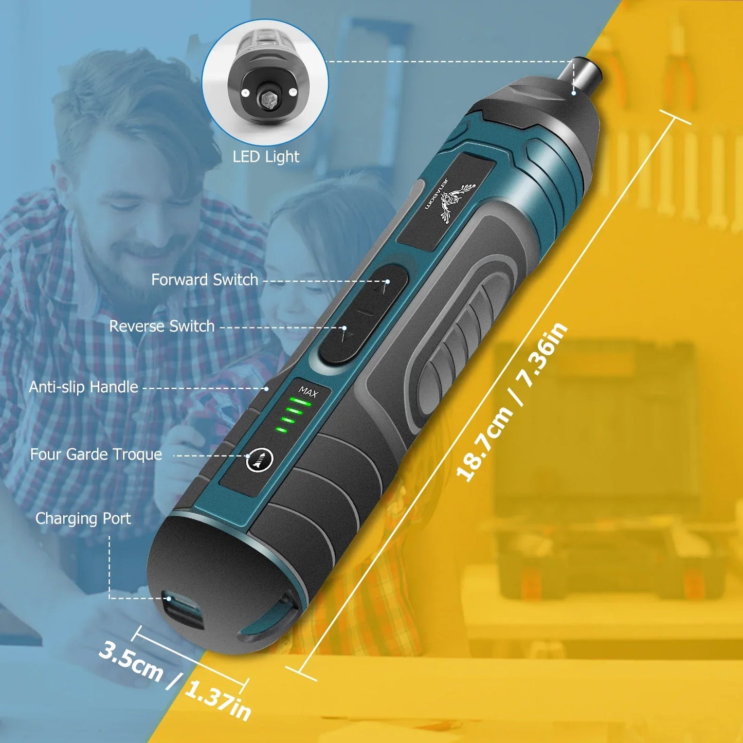 JENABOM 3.6V cordless electric screwdriver set mini multifunctional precision wireless charging screwdriver charging drill tools - Nova Electronics