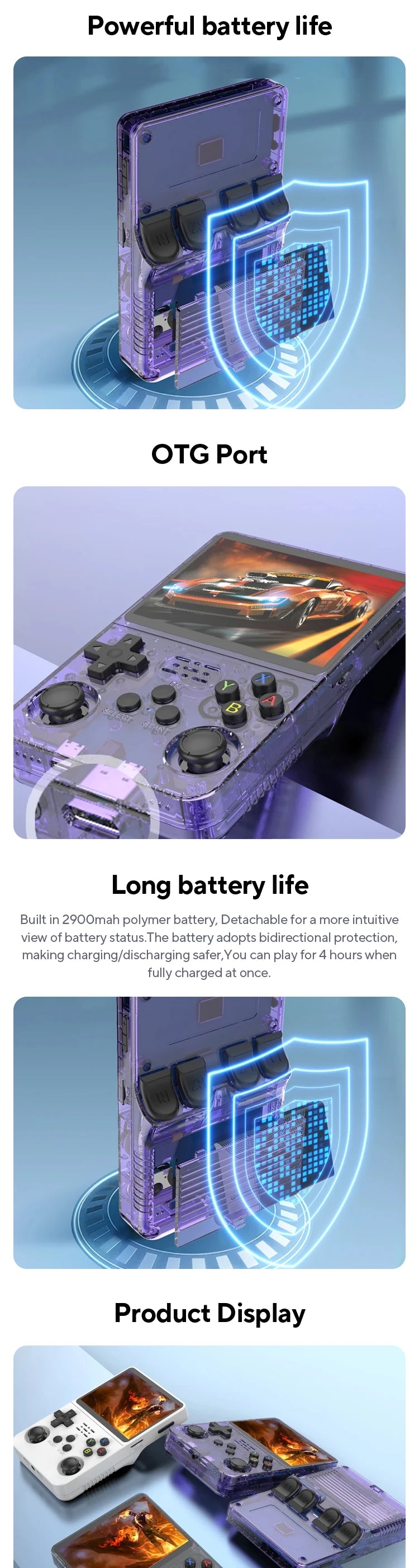 Open Source R36S Retro Handheld Video Game Console Linux System 3.5 Inch IPS Screen Portable Pocket Video Player R35S 64GB Games - Nova Electronics