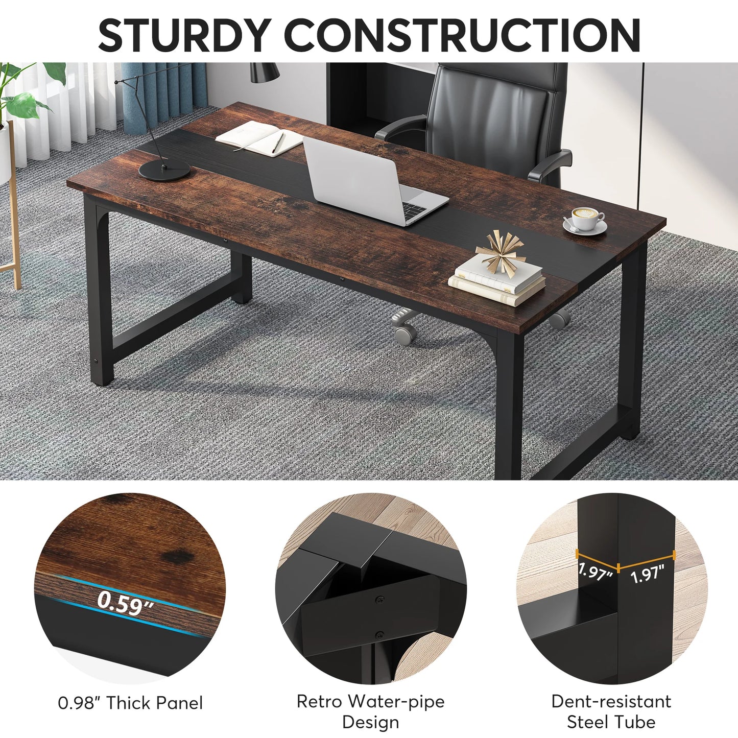 Tribesigns Large Office Desk Computer Table Study Writing Desk Workstation for Home Office Modern Computer Desk - Nova Electronics