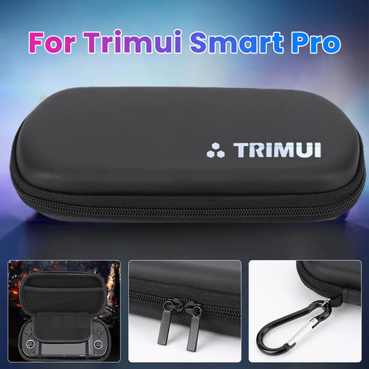 TRIMUI Smart Pro Hard Carrying Case - EVA Shell Shockproof & Waterproof Protective Travel Storage Bag with Carabiner for Open Source Handheld Game Console Accessories