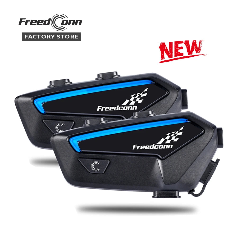 FreedConn FX Motorcycle Bluetooth Intercom Headset for 10 Riders - Crystal Clear Audio, 1.2 Mile Range, Waterproof - Nova Electronics