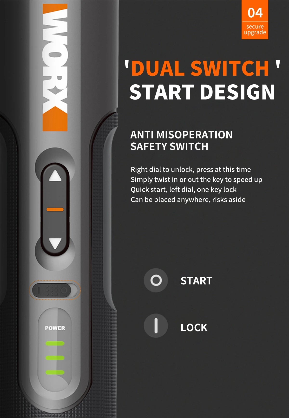 Worx 30 Bit Sets Power Tools WX242 Electrical Screwdriver Sets Smart Cordless drill Screwdrivers USB Rechargeable Handle 4V DIY - Nova Electronics