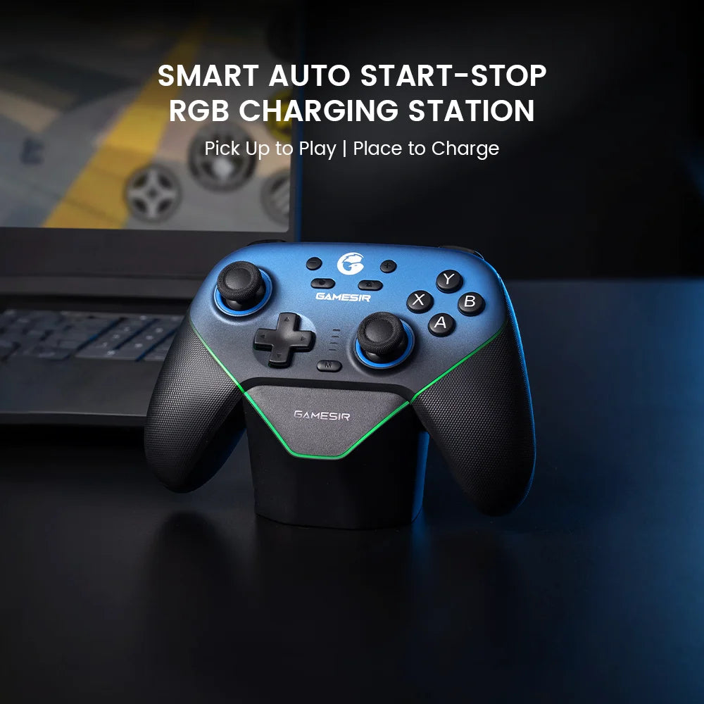Wireless Switch Controller with Charging Dock | GameSir Super Nova Hall Effect Joysticks, RGB Lights, Anti-Drift, PC/Android/iOS Compatible, Dual Motors & Back Buttons - Nova Electronics