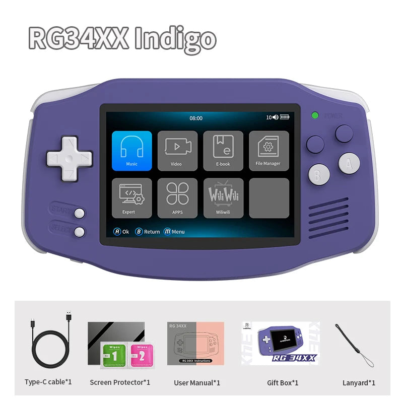 RG34XX Retro Handheld Game Console 3.4" IPS 720x480 Linux 3500mAh Bluetooth WiFi - Nova Electronics