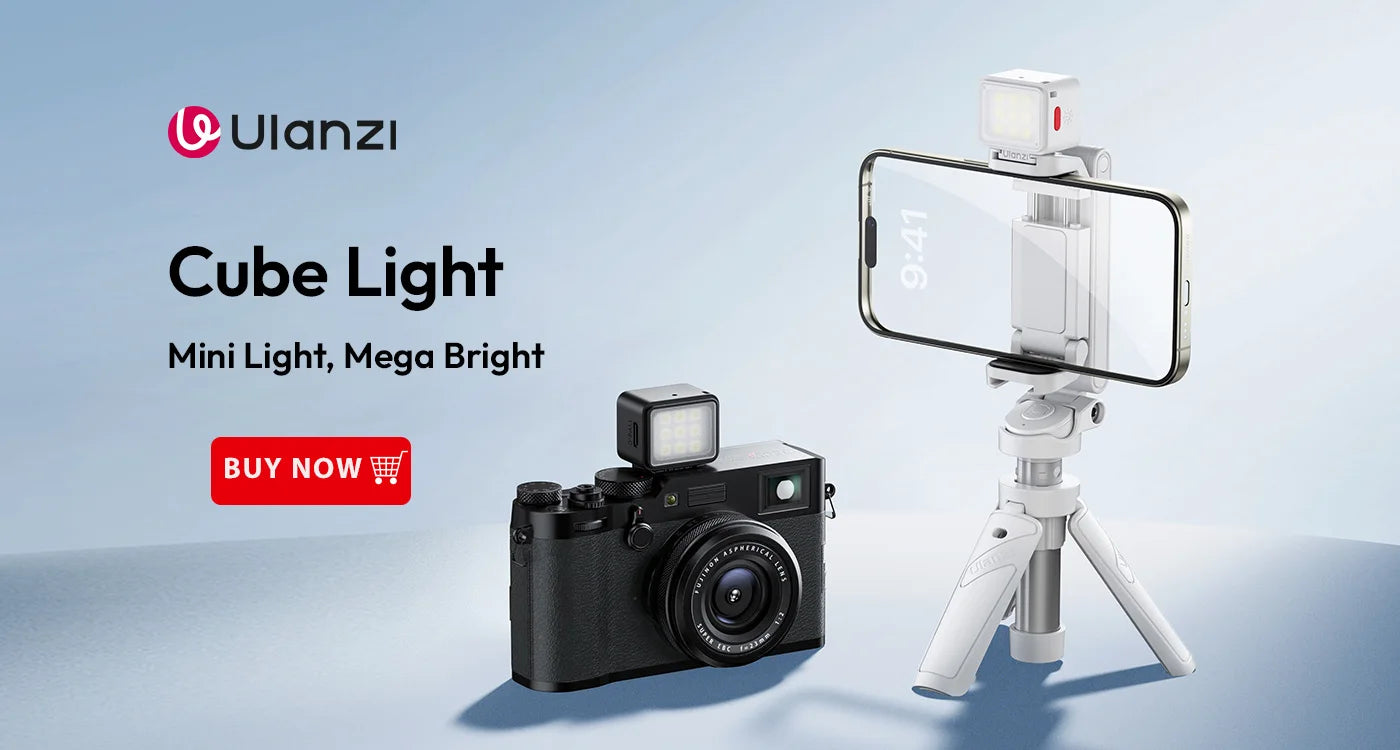 Ulanzi VL49 6W Mini Vlog LED Fill Light White 2000mAh 5500K Zoom Lighting Photographic Lighting Video Phone Selfie Fill Lamps