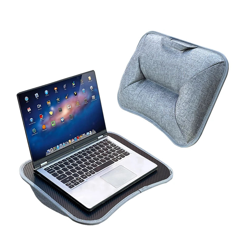 Portable Laptop Desk with Cushion Base - Wooden Lap Table for Bed, Couch & Travel - Built-in Mouse Pad & Storage - 42.5cm Bamboo Computer Tray for Students, Remote Workers & Digital Nomads - Nova Electronics