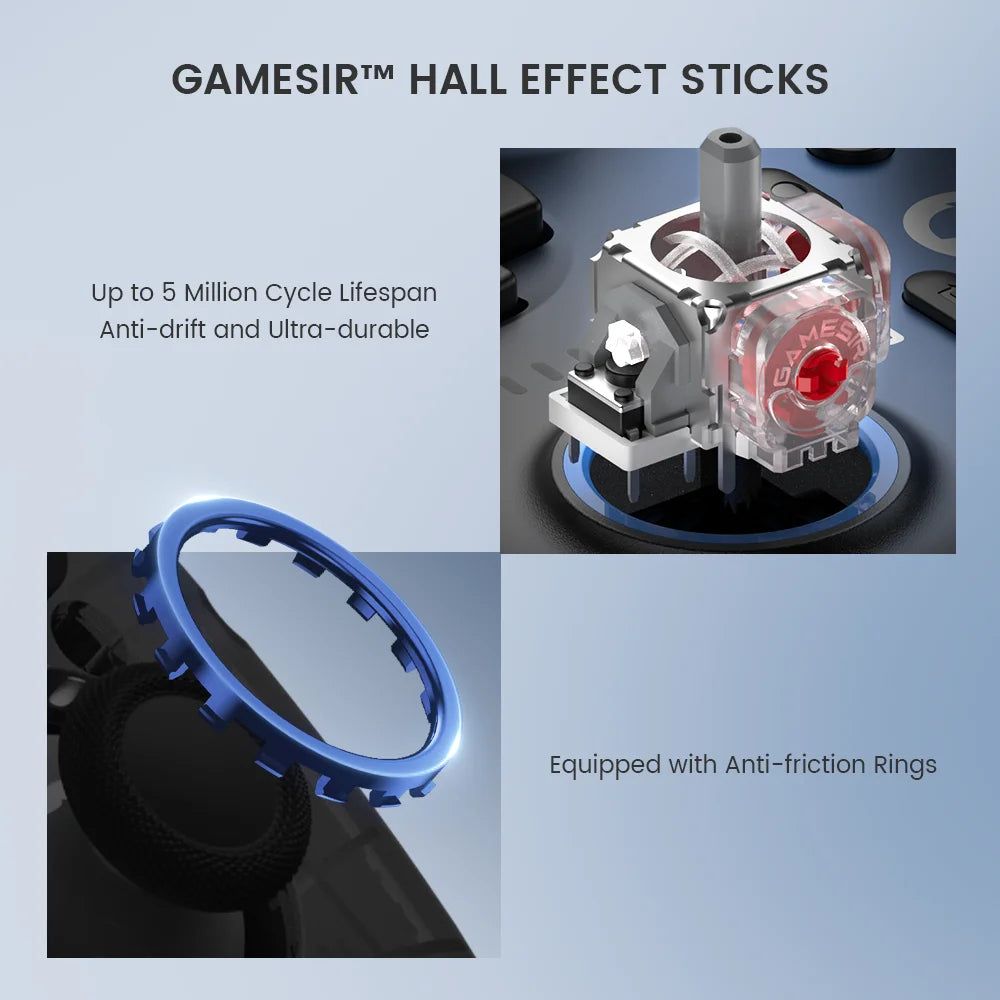 Wireless Switch Controller with Charging Dock | GameSir Super Nova Hall Effect Joysticks, RGB Lights, Anti-Drift, PC/Android/iOS Compatible, Dual Motors & Back Buttons - Nova Electronics