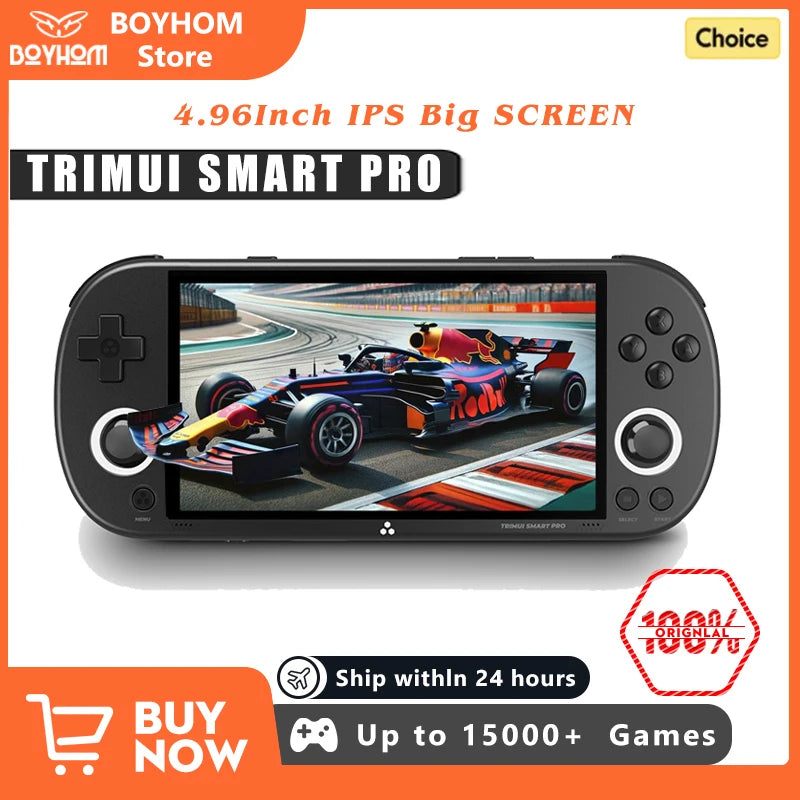 Trimui Smart Pro Handheld Game Console 4.96''IPS Screen Linux System Joystick RGB Lighting Smartpro Retro Video Game Player Gift