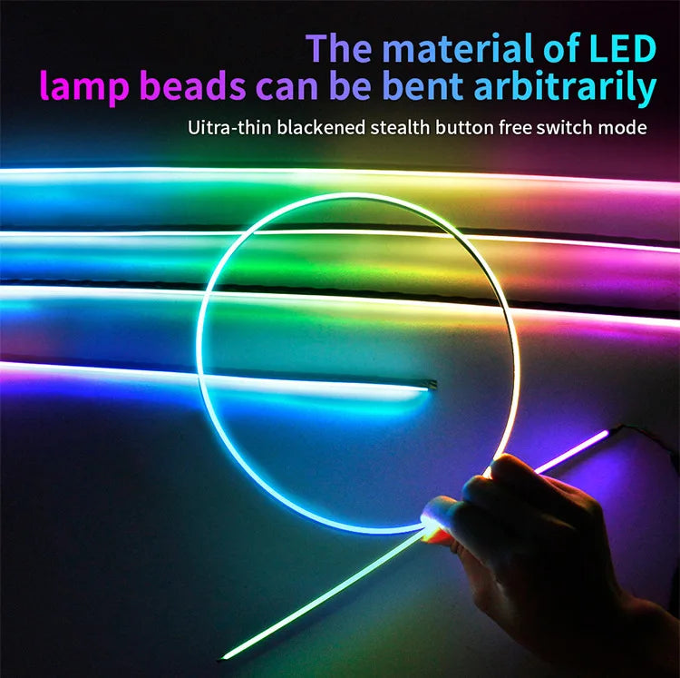 10/6/4/2/1 IN 1 Car Full RGB LED Ambient Rainbow Light Strip/ USB Dream Symphon music Atmosphere Lamp with App Remote Control